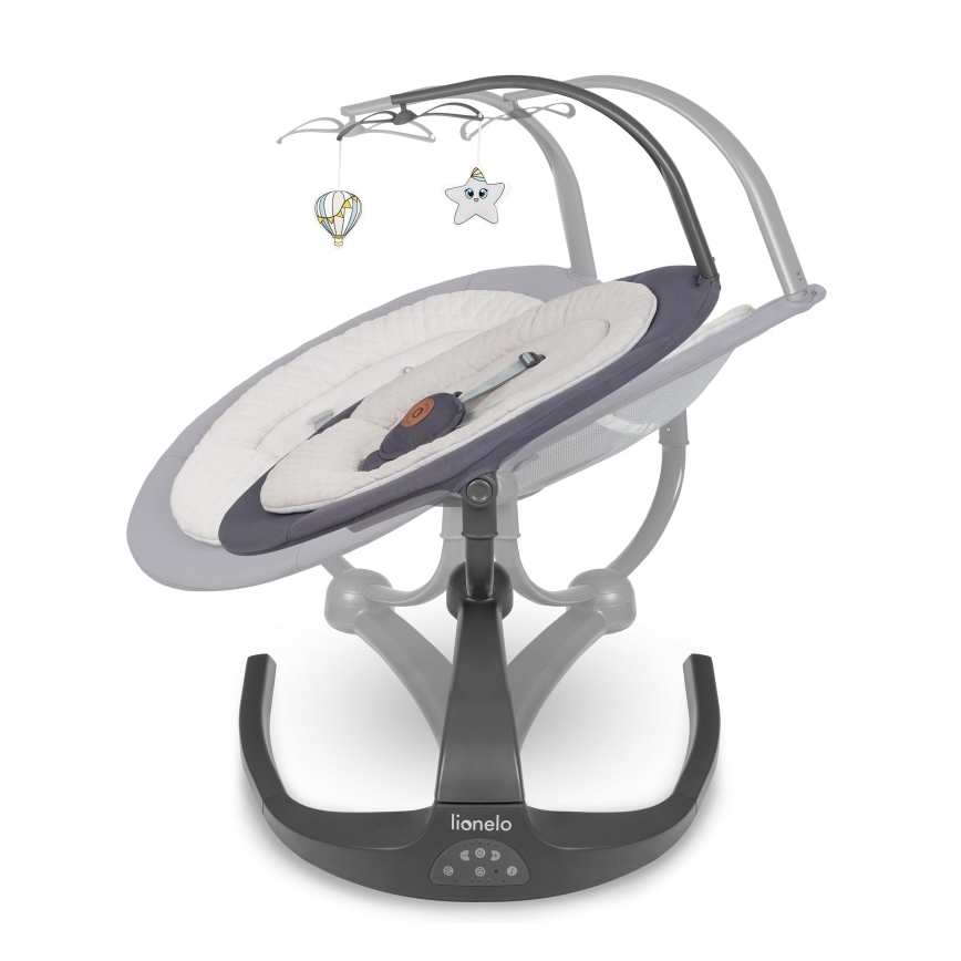 Lionelo - Detská hojdačka s melódiou RINA 4xAA Grey Concrete + diaľkové ovládanie