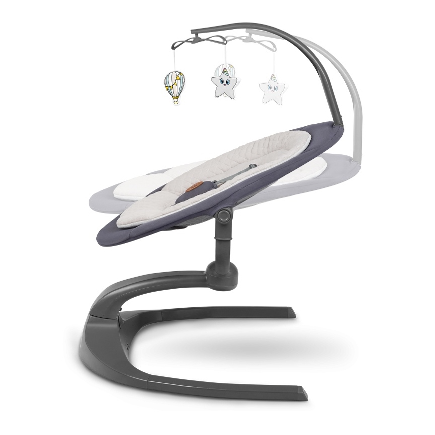 Lionelo - Detská hojdačka s melódiou RINA 4xAA Grey Concrete + diaľkové ovládanie