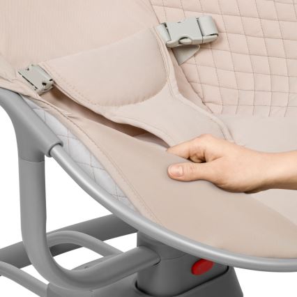 Lionelo - Detská hojdačka s melódiou RIO 4xC Beige Latte + diaľkové ovládanie