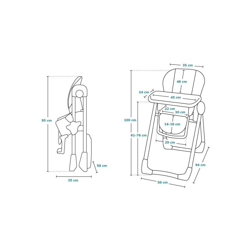 Lionelo - Detská jedálenská stolička ZANNA sivá