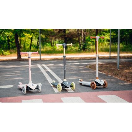 Lionelo - Detská kolobežka JESSY 3xAA sivá/zelená