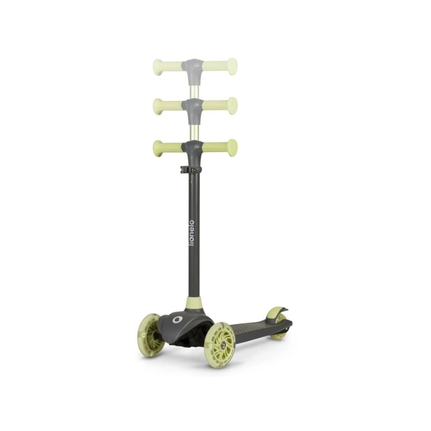 Lionelo - Detská kolobežka JESSY 3xAA sivá/zelená