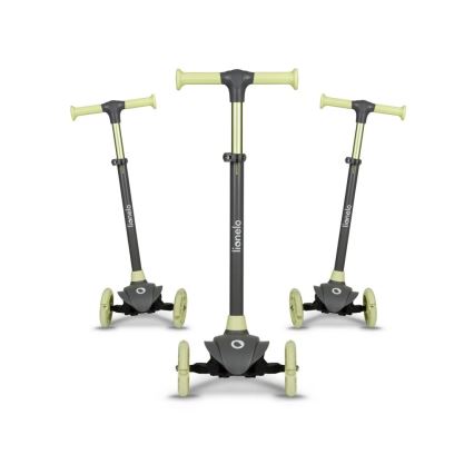 Lionelo - Detská kolobežka JESSY 3xAA sivá/zelená