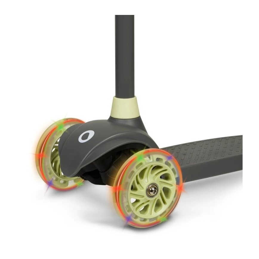 Lionelo - Detská kolobežka JESSY 3xAA sivá/zelená