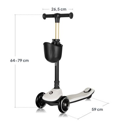 Lionelo - Detská kolobežka MEY 3xAAA Beige Sand