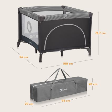 Lionelo - Detská ohrádka BONNIE Grey Scandi