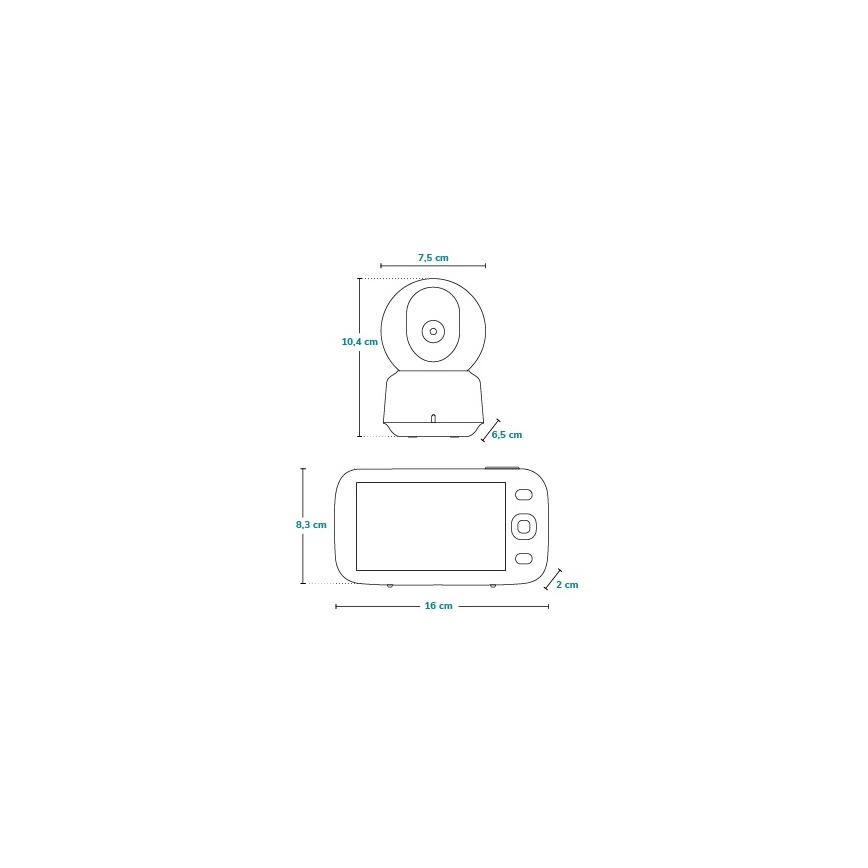 Lionelo - Detská pestúnka s monitorom BABYLINE 9.1 5V 3600 mAh