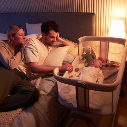 Lionelo - Detská postieľka 2v1 LUNA sivá