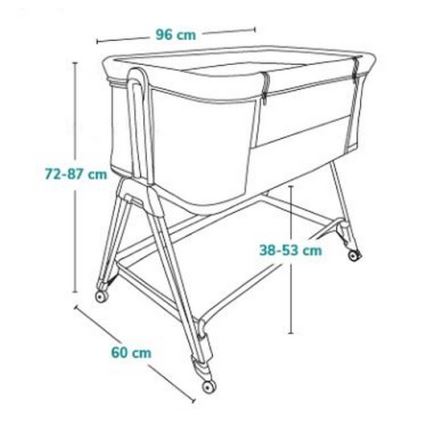 Lionelo - Detská postieľka 2v1 LUNA sivá