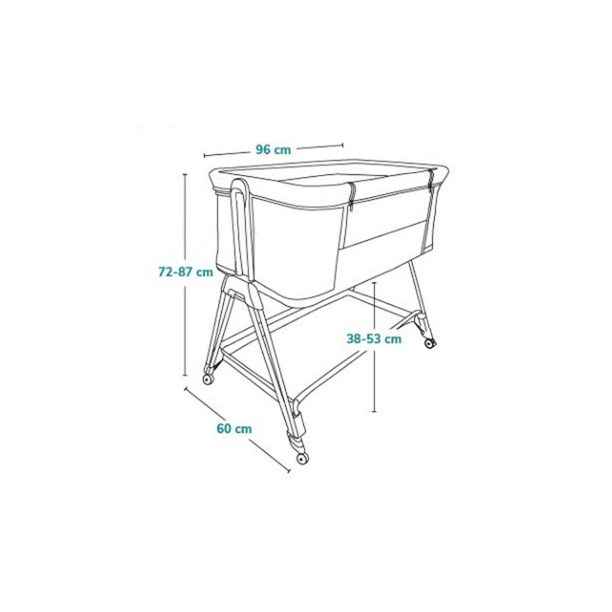 Lionelo - Detská postieľka 2v1 LUNA sivá