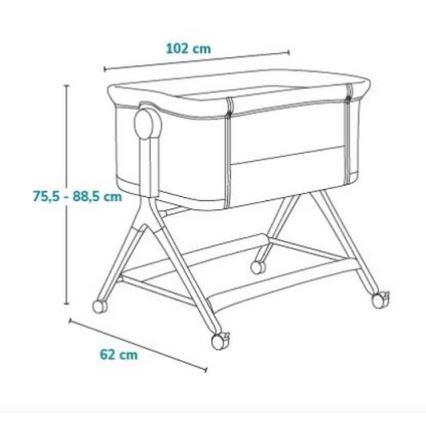 Lionelo - Detská postieľka 3v1 LEONIE PLUS sivá