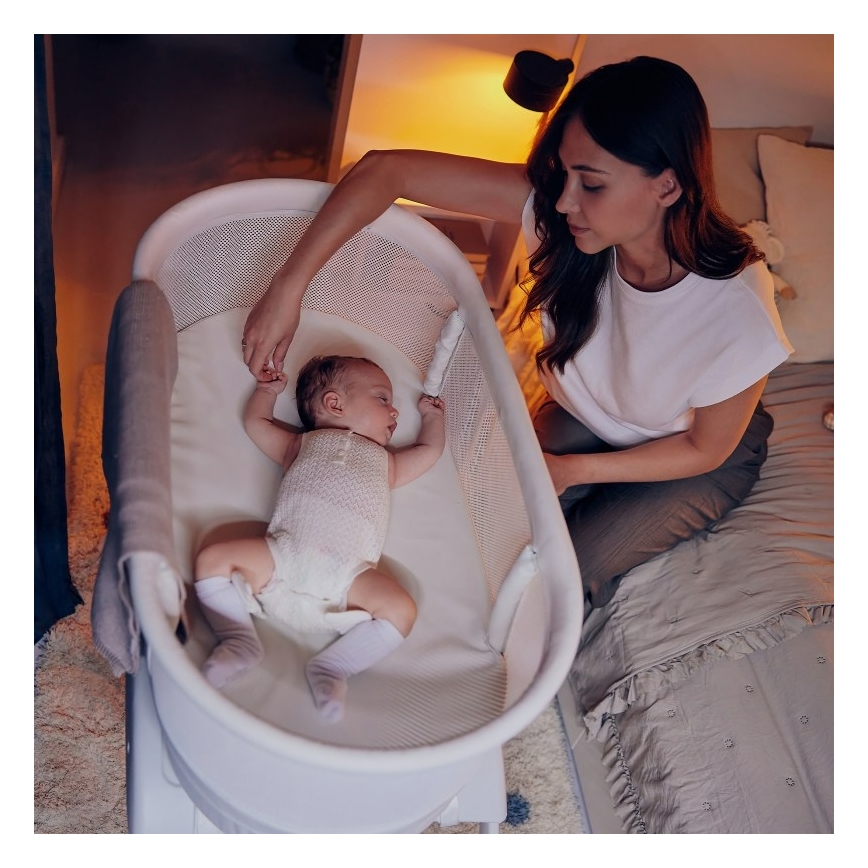 Lionelo - Detská postieľka s váhou CORAL White