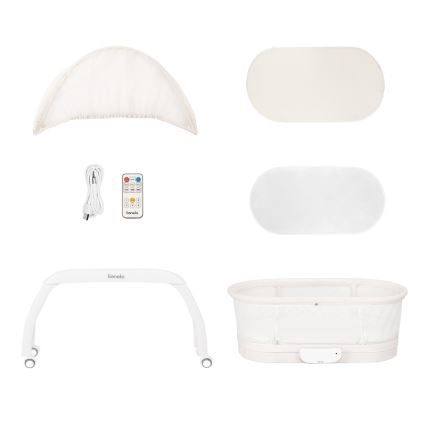 Lionelo - Detská postieľka s váhou CORAL White