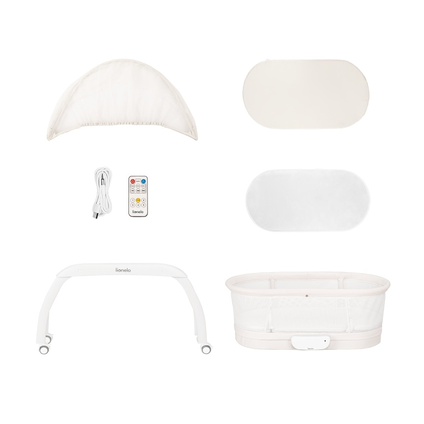 Lionelo - Detská postieľka s váhou CORAL White
