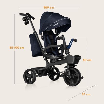Lionelo - Detská trojkolka KORI Blue Navy