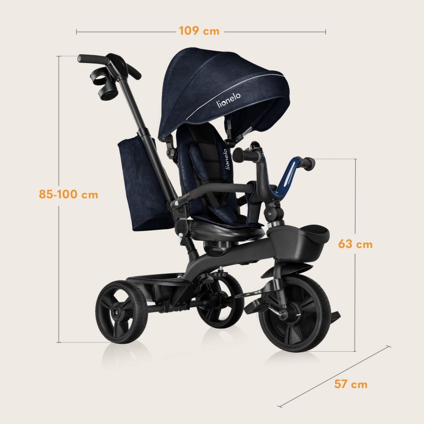 Lionelo - Detská trojkolka KORI Blue Navy