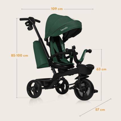 Lionelo - Detská trojkolka KORI Zelený smaragd