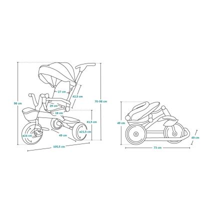 Lionelo - Detská trojkolka TRIS sivá