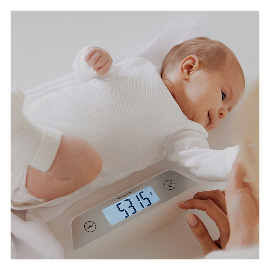 Lionelo - Detská váha BABYBALANCE 3xAAA