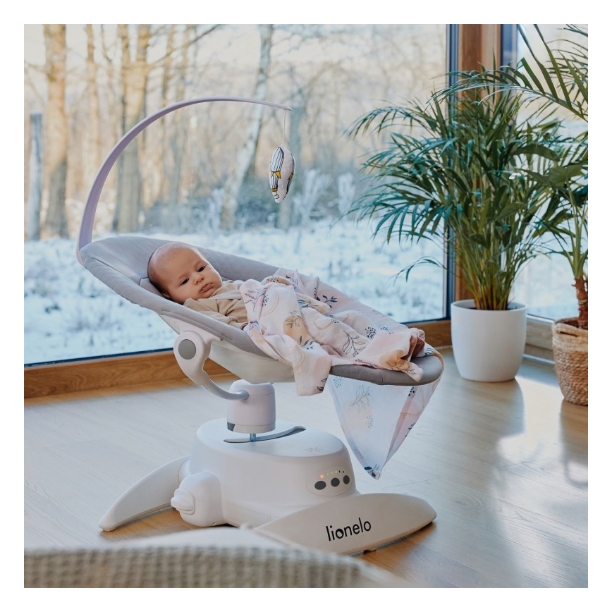 Lionelo - Detské hojdacie kresielko s melódiou IRIS 4xAA béžová (Sand)