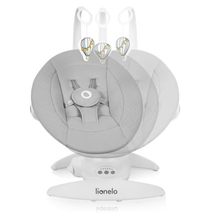 Lionelo - Detské hojdacie kresielko s melódiou IRIS Grey Concrete