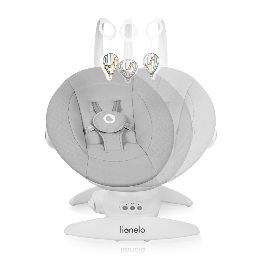 Lionelo - Detské hojdacie kresielko s melódiou IRIS Grey Concrete