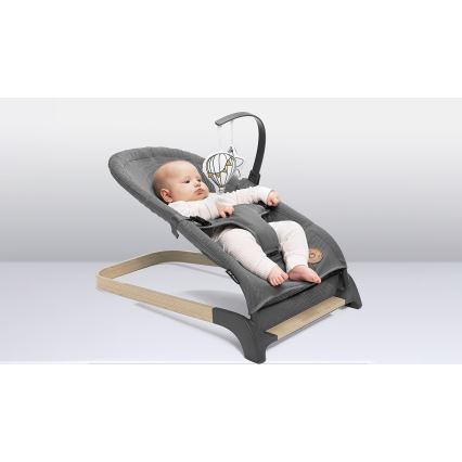 Lionelo - Detské hojdacie lehátko JUNE sivé