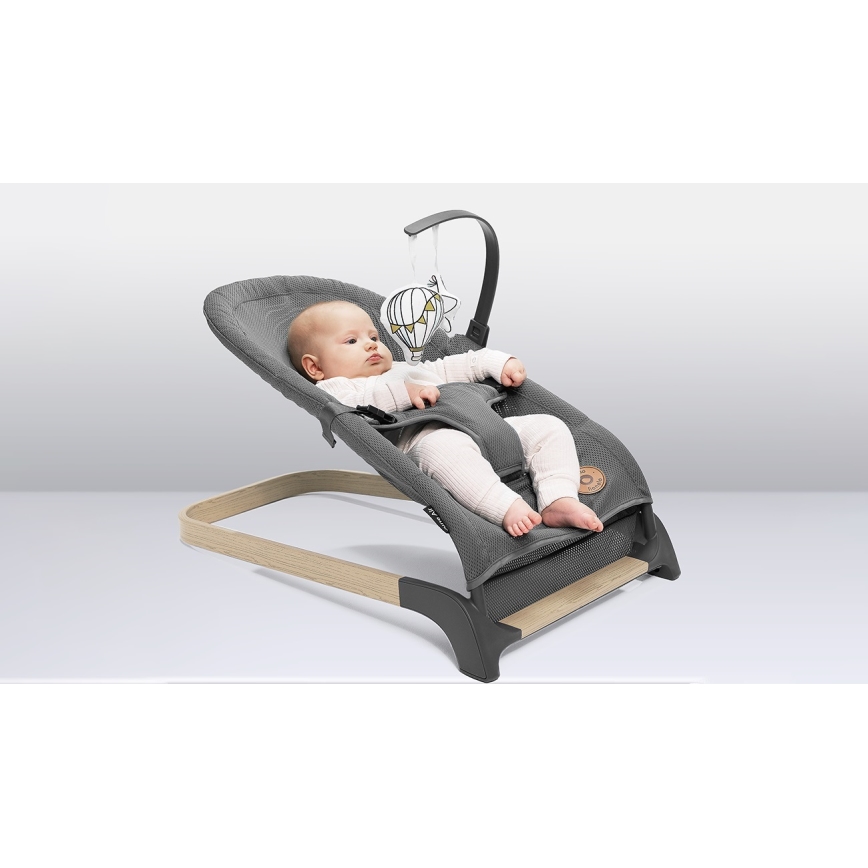 Lionelo - Detské hojdacie lehátko JUNE sivé