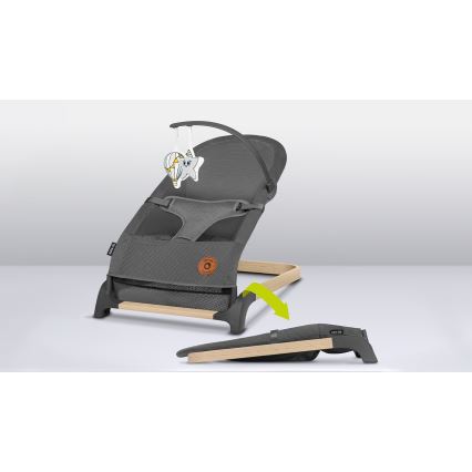 Lionelo - Detské hojdacie lehátko JUNE sivé