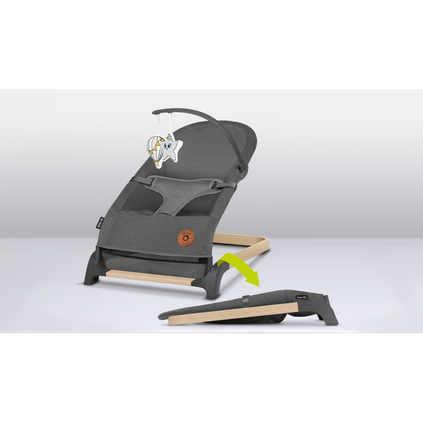 Lionelo - Detské hojdacie lehátko JUNE sivé