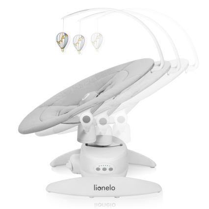 Lionelo - Detské hojdacie lehátko s melódiou IRIS Grey Concrete