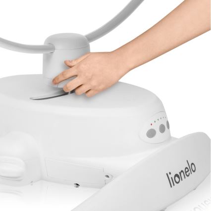 Lionelo - Detské hojdacie lehátko s melódiou IRIS Grey Concrete