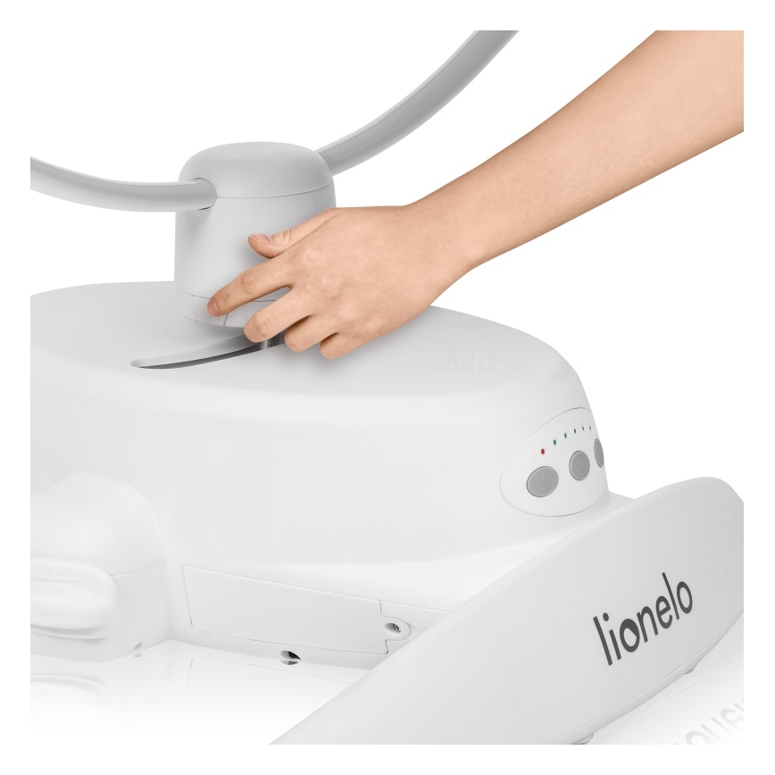 Lionelo - Detské hojdacie lehátko s melódiou IRIS Grey Concrete