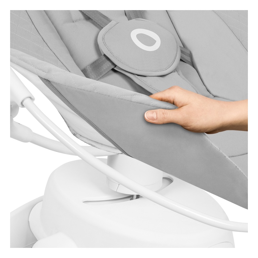 Lionelo - Detské hojdacie lehátko s melódiou IRIS Grey Concrete