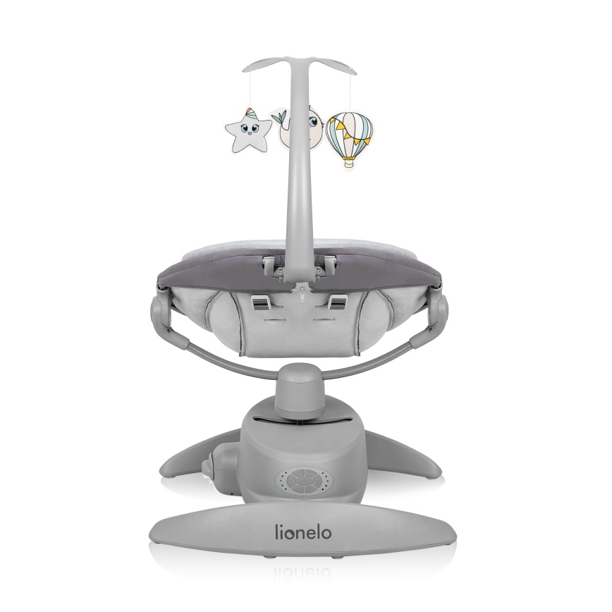 Lionelo - Detské húpacie kresielko s melódiou MELL Grey Stone 4xAA + diaľkové ovládanie