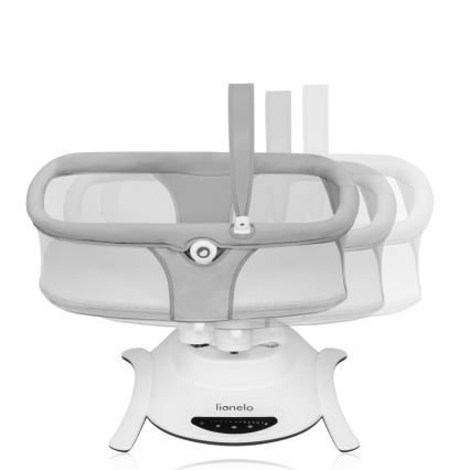 Lionelo - Detská hojdačka s melódiou 2v1 BELLA 4xAA Betónová sivá + diaľkové ovládanie