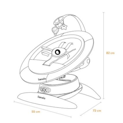 Lionelo - Detské húpacie lehátko s melódiou MELL Beige Sand 4xAA + diaľkové ovládanie