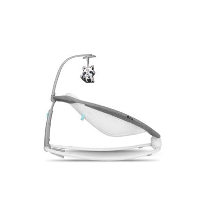 Lionelo - Detské vibrujúce hojdacie lehátko s melódiou PASCAL 2xAA šedá/tyrkysová