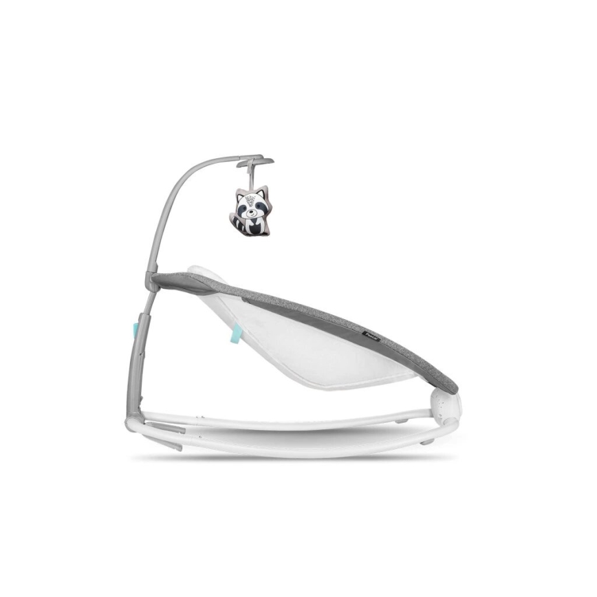 Lionelo - Detské vibrujúce hojdacie lehátko s melódiou PASCAL 2xAA šedá/tyrkysová