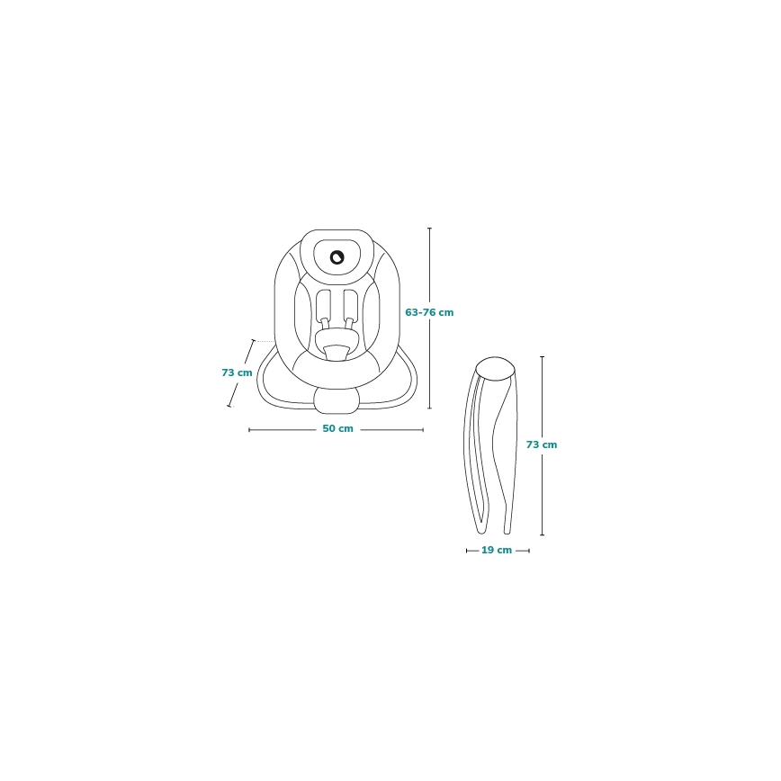 Lionelo - Detské vibrujúce hojdacie lehátko s melódiou PASCAL 2xAA šedá/tyrkysová