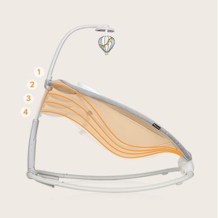 Lionelo - Detské vibrujúce hojdacie lehátko s melódiou PASCAL 2xAA sivé