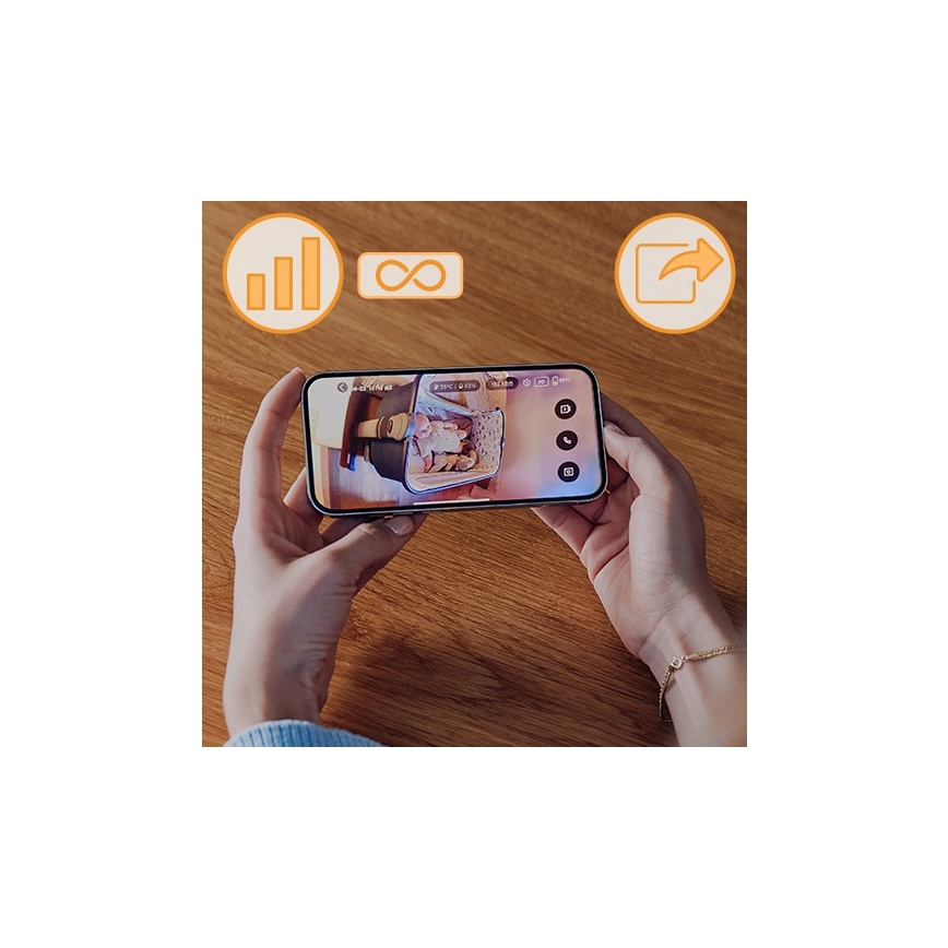 Lionelo - Dobíjateľný detský monitor BABYLINE GO 5V 3350 mAh