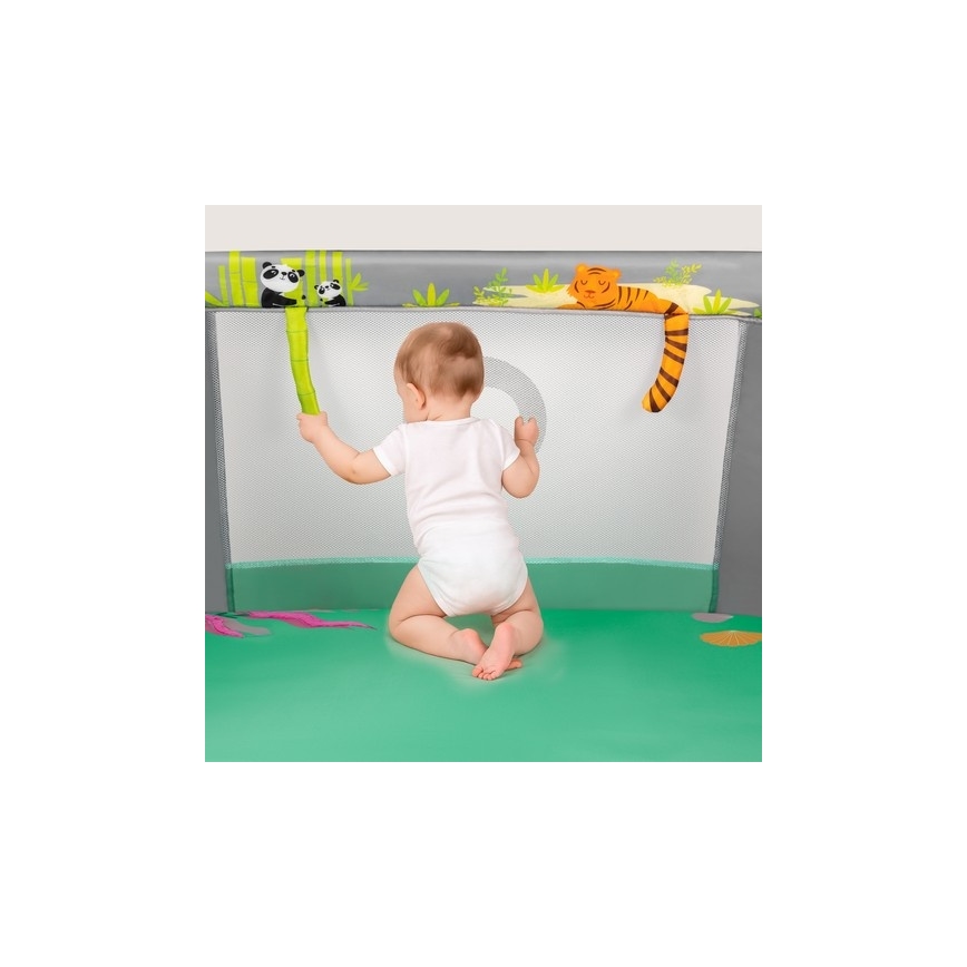 Lionelo - Hracia ohrádka MILLE PLUS Sivá zelená