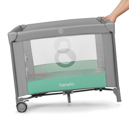 Lionelo - Hracia ohrádka MILLE sivá/zelená