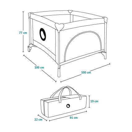 Lionelo - Hracia ohrádka MILLE sivá/zelená