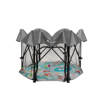 Lionelo - Hracia ohrádka ROEL PLUS Šedá viacfarebná