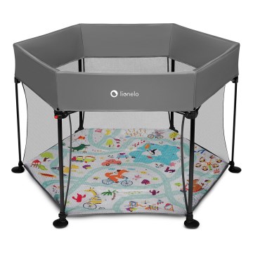 Lionelo - Hracia ohrádka ROEL Šedá Multicolor