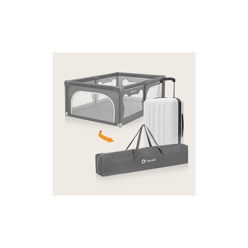 Lionelo - Hracia ohrádka WILLOW sivá