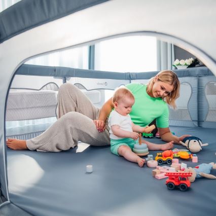 Lionelo - Hracia ohrádka WILLOW XL sivá