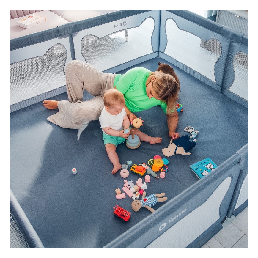 Lionelo - Hracia ohrádka WILLOW XL sivá